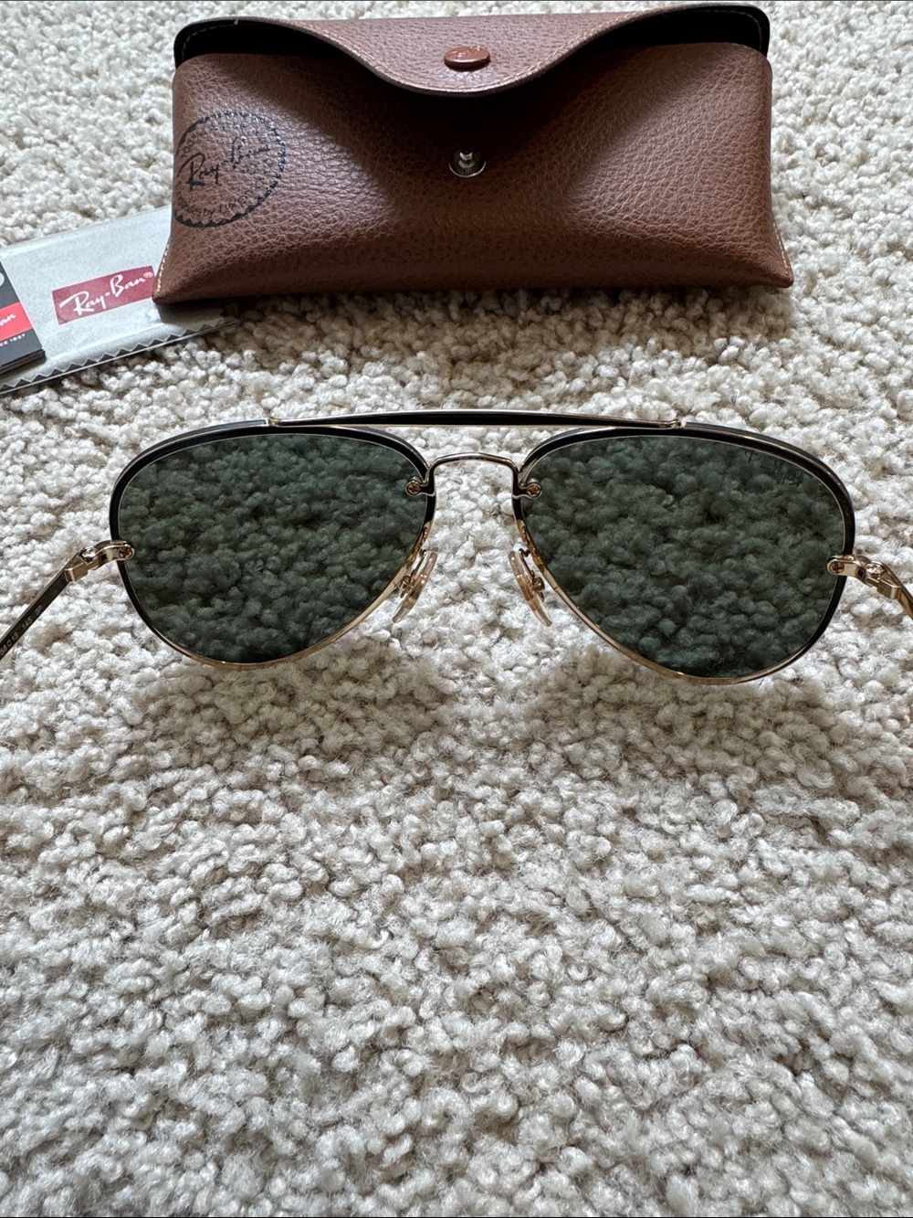 Ray-Ban Polarized Blazed Aviator with Dark Green Lenses Sunglasses - 3584N - Picture 6 of 6